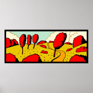 Poster outono vermelho