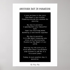 Poster Outro dia no paraíso ama poema muralha decor