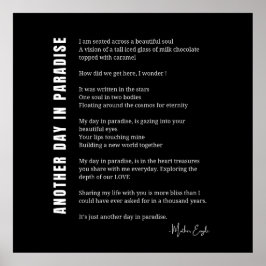 Poster Outro dia no paraíso ama poesia muralha arte