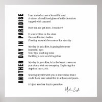 Outro dia no paraíso poema arte em paredes brancas