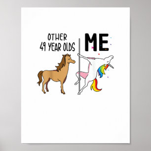 Poster Outro Presente de Aniversário de 49 Anos do Unicór