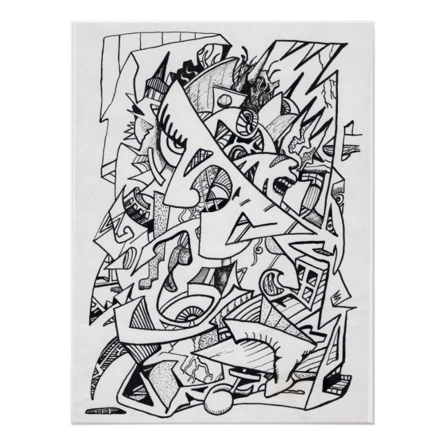 Póster Outros Planos Daqui, desenho a tinta Poster Brilha (Frente)