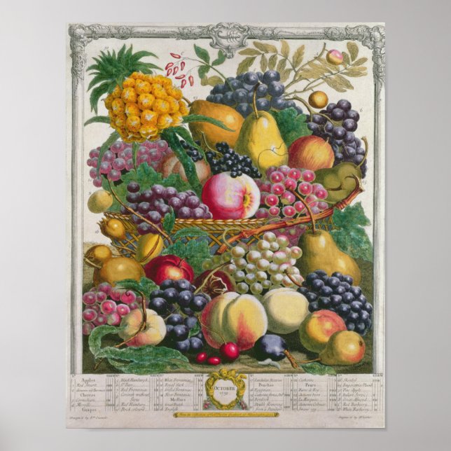 Poster Outubro, de doze meses de Fruta (Frente)