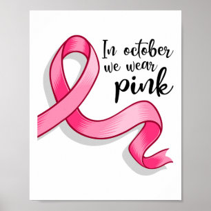 Poster Outubro Usamos Laço Rosa Conscientização Câncer Ma
