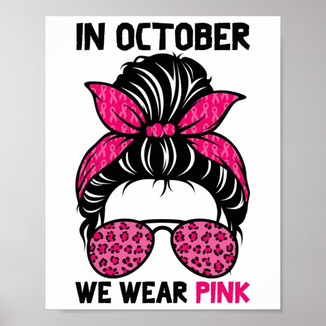 Poster Outubro Usamos Rosa Coque Desarrumado Conscientiza (Frente)