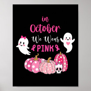 Poster Outubro Vestimos Consciência do Cancer da Mama Ros