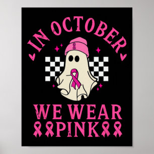 Poster Outubro Vestimos Mês de consciência do câncer de m