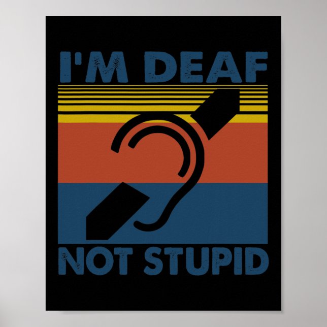 Poster Ouvindo Idioma de Sinal de Asl Imparado Eu sou Sur (Frente)
