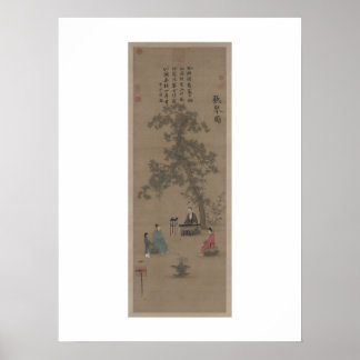 Poster Ouvindo o Qin - Imperador Huizong, Dinastia Song