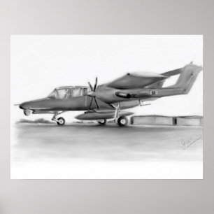 Poster OV10 Bronco plane