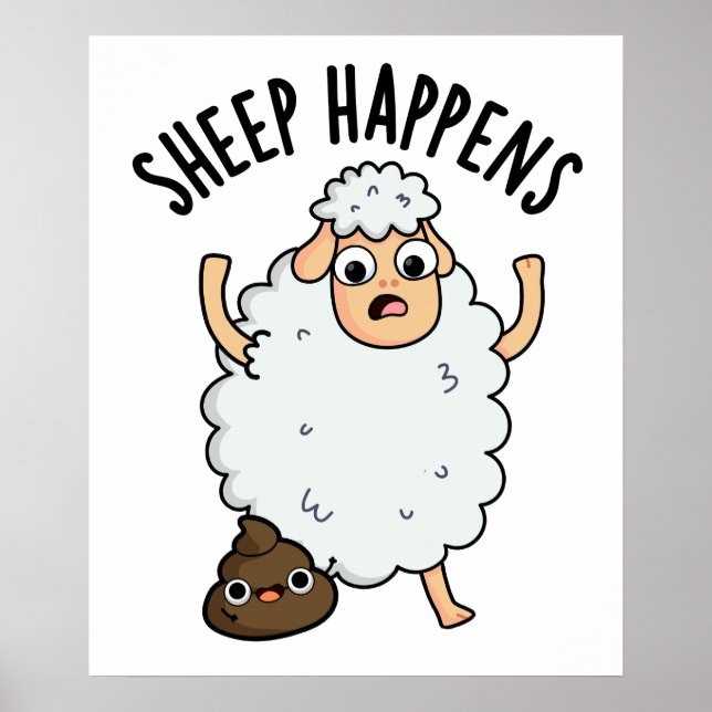 Poster Ovelha Acontece Piada de Cocô Engraçada  (Frente)