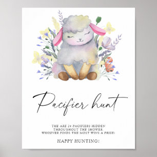 Poster Ovelha - caça ao pacificador jogo de baby shower