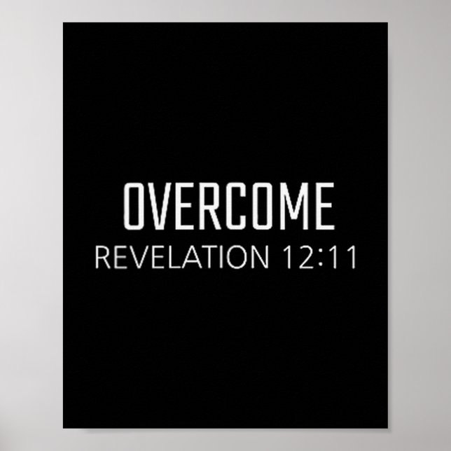 Poster Overcome - Revelation 12_11 Bible Religious Verse  (Frente)