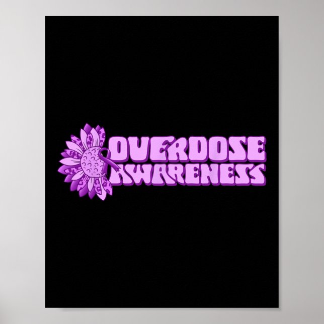 Poster Overdose Awareness Purple Ribbon Drug Addiction 32 (Frente)