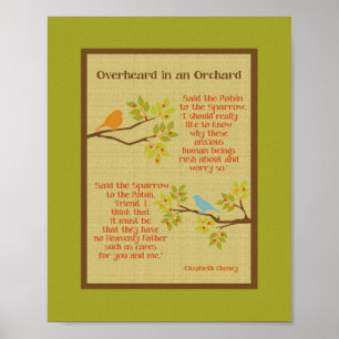 Póster "Overheard in an Orchard" (Robin & Sparrow) Print