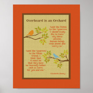 Póster "Overheard in an Orchard" (Robin & Sparrow) Print