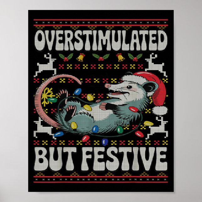 Poster Overstimulated But Festive Ossum Christmas Ugly Sw (Frente)