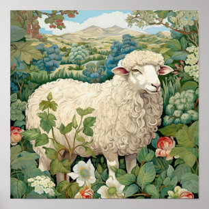 Poster Ovinos em Pintura de Prados