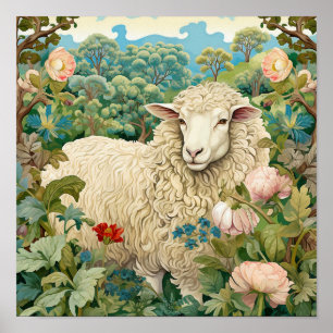 Poster Ovinos em Pintura de Prados
