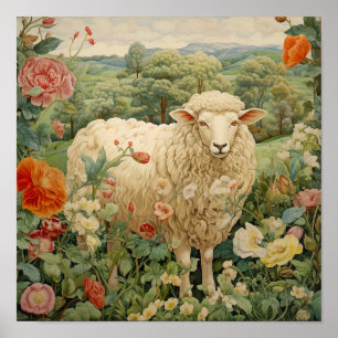 Poster Ovinos em Pintura de Prados
