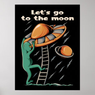 Poster ÓVNI Alien - Vamos à lua 2036