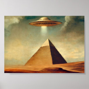 Poster OVNI sobre a Pirâmide da Pintura de Giza