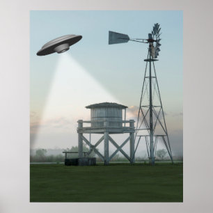 Poster OVNI sobre um país