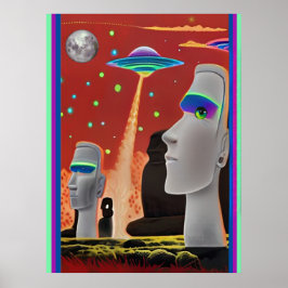 Poster Óvnis Movem o Moai