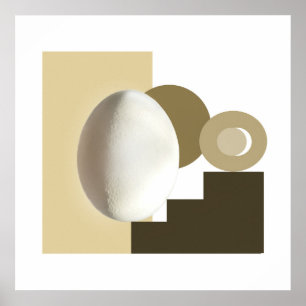 Poster Ovo Branco Design Moderno Bauhaus