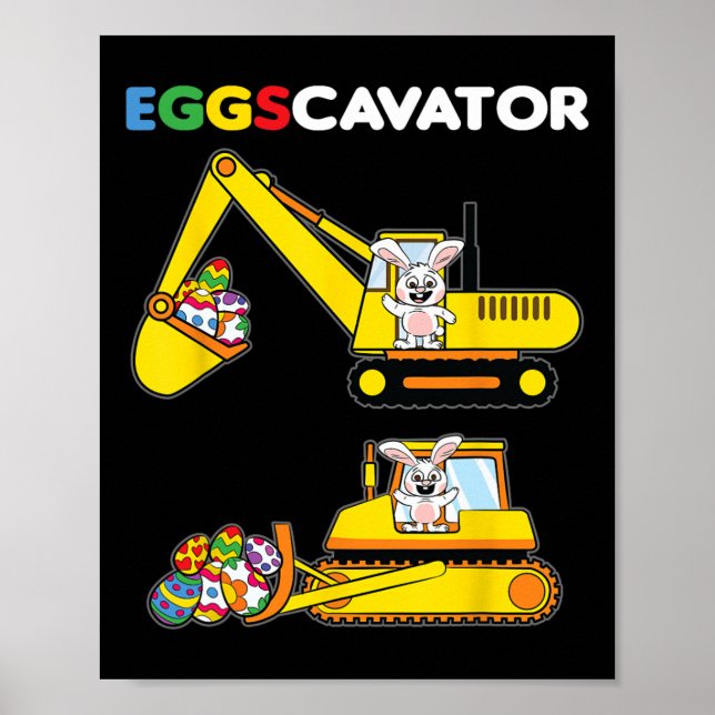 Poster Ovo Coelho Coelho da Páscoa de Eggscavator Caça Pe (Frente)