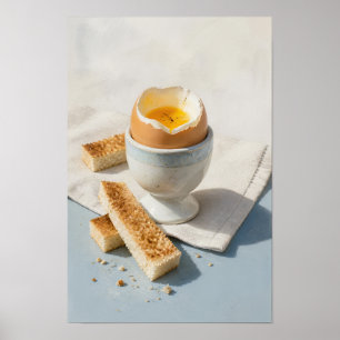 Poster Ovo Cozido Mole com Torradas – Minimalista B