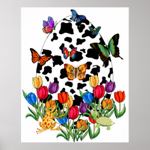 Poster Ovo da páscoa da pele da vaca