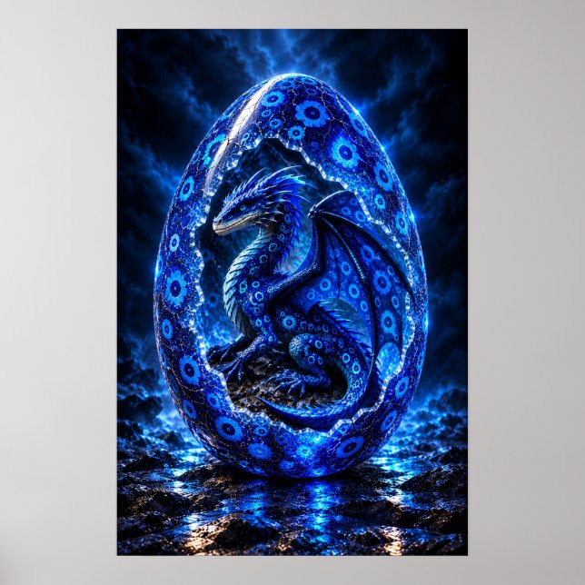 Poster Ovo de Dragão Blue Seeker (Frente)