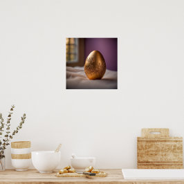Poster Ovo de Páscoa dourado