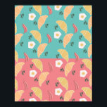 Poster Ovo Fried Breakfast Croissant Vintage Pop Art<br><div class="desc">Impressão de arte para cozinha com ovos e croissant</div>