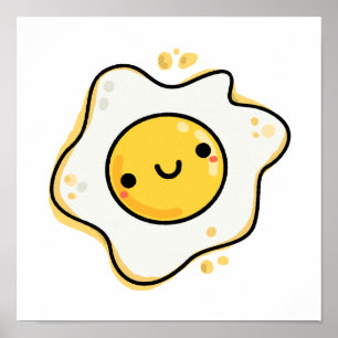 Poster Ovo Seco de Kawaii Cute