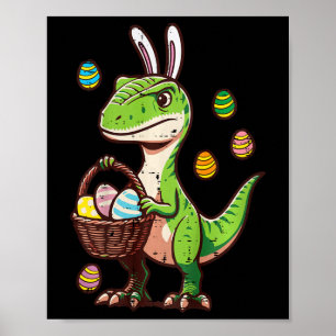 Poster Ovos de Caça de Dinossauro de Páscoa para Crianças