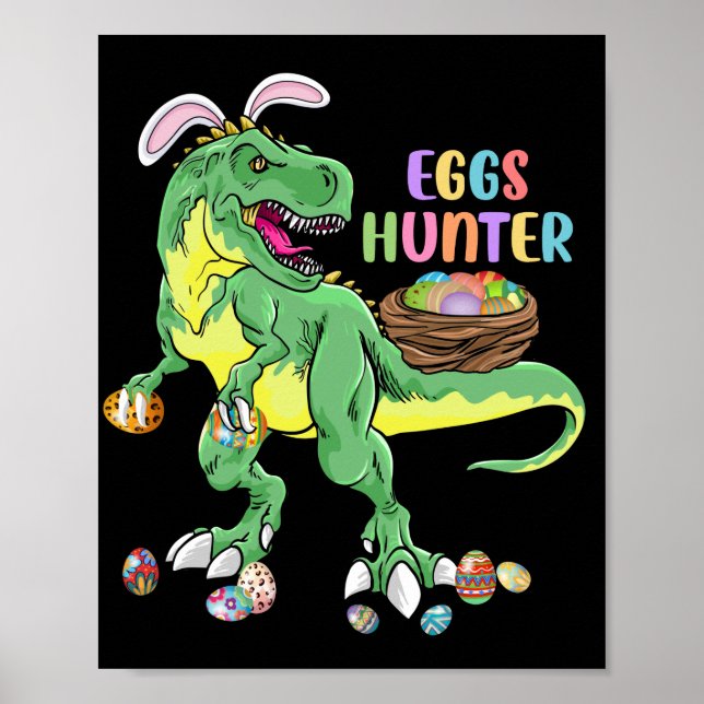 Poster Ovos de Carregando de Banquete T-rex da Páscoa do  (Frente)