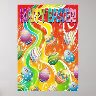 Póster Ovos de felz pascoa Ornamental