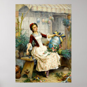 Póster Ovos de Páscoa, pintura de pintura de arte