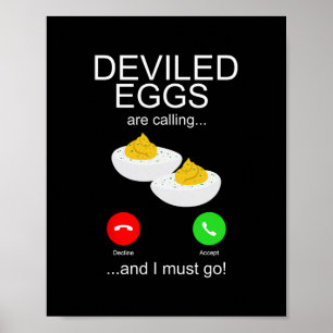 Poster Ovos Diabólicos Chamando Humor de Amante de Comida