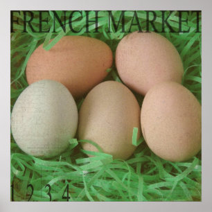 Póster Ovos do mercado francês