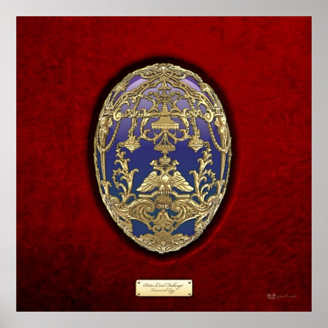 Poster Ovos Imperiais Faberge - Ovo Tsarevich na Velve Ve (Frente)