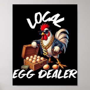 Poster Ovos Local Loja Retrô Galinha Divertido Fazendeiro