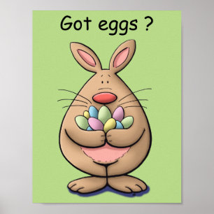 Póster ovos obtidos? desenhos animados bonitos &