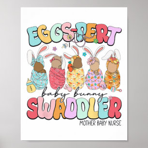 Poster Ovos pertos Páscoa de bebês Dia de mãe enfermeira