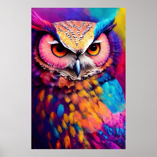 Poster Owl Bird Animal Discovery Adventure Planet Nature (Frente)