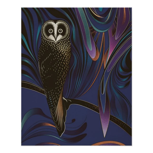 Póster Owl Design Poster Wall Art Psychedelia (Frente)