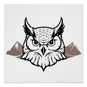 Póster Owl Vetor Art Animal Modern Urban City Graphic