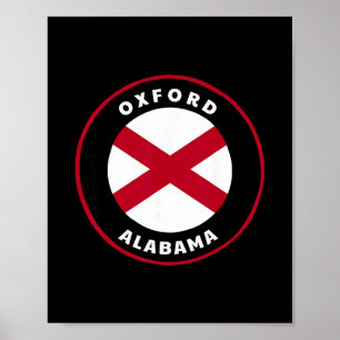 Poster Oxford Alabama Al Bandeira do Estado Crachá Férias